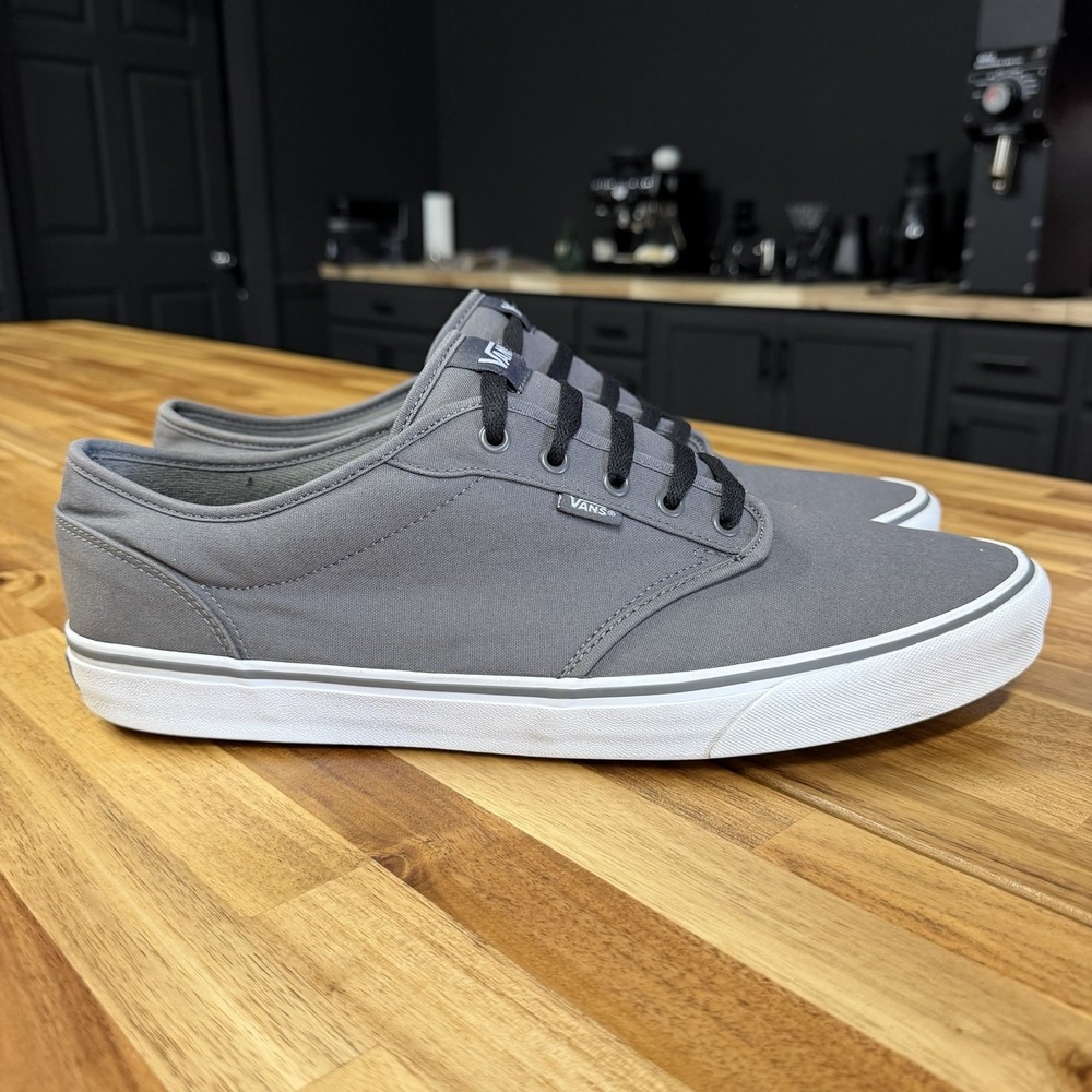 VANS Atwood Men Skater Trainers Plain Shoes Lace Up Gray size 16 NO INSOLES